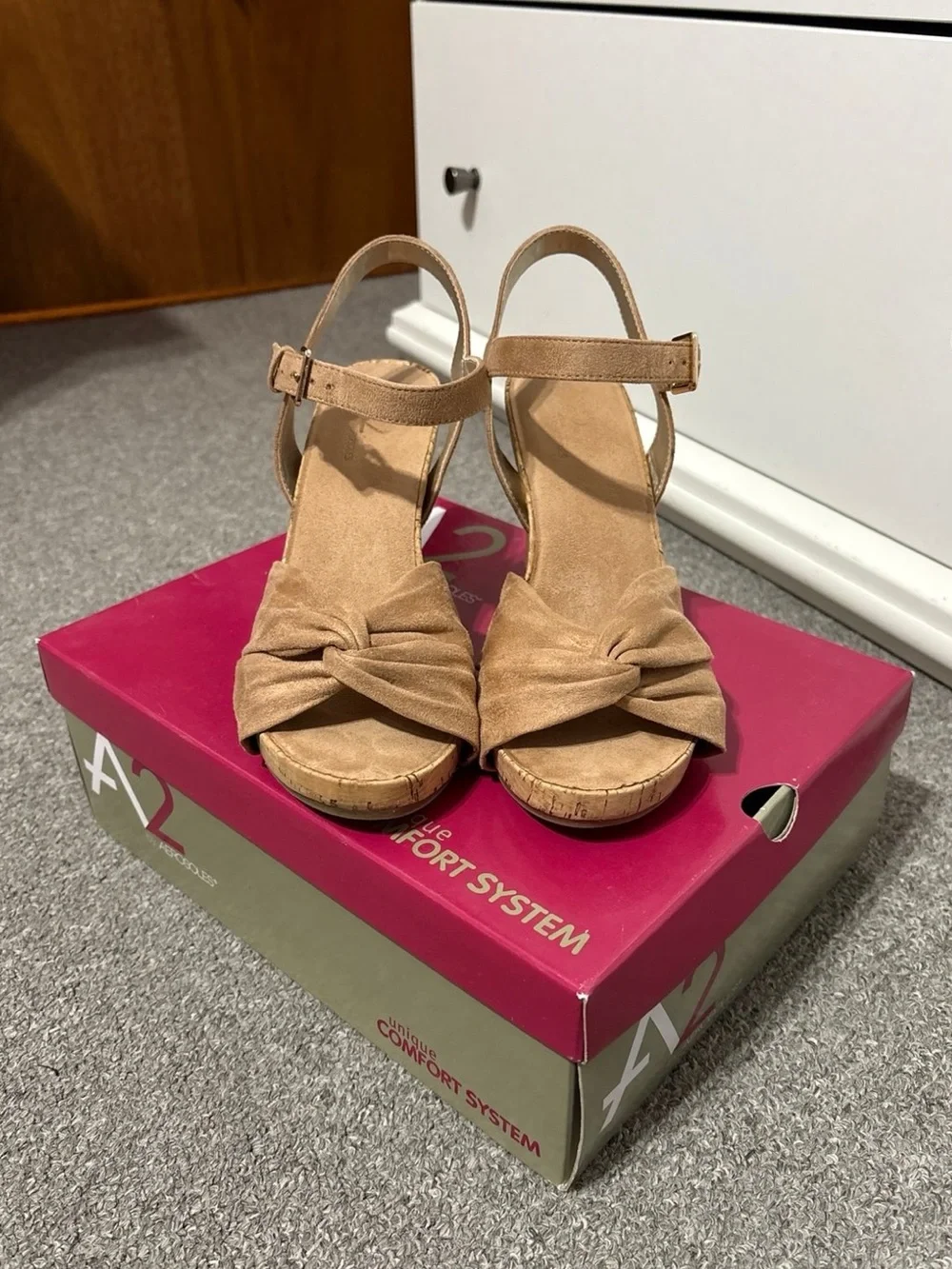 A2 By Aerosoles Brown Wedge Sandals